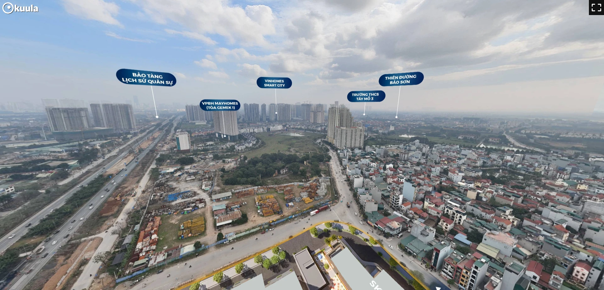 Hướng view Dự án Vinhomes Smart City Từ Imperia Sky Park