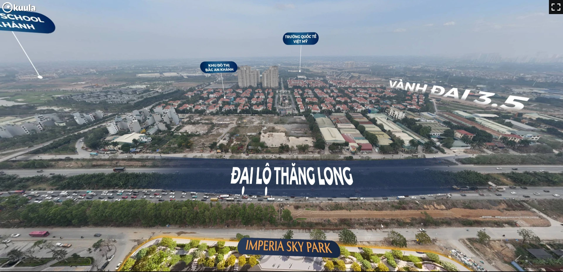 Hướng View Đại Lộ Thăng Long - Khu Đô Thị Bắc An Khánh Từ Imperia Sky Park
