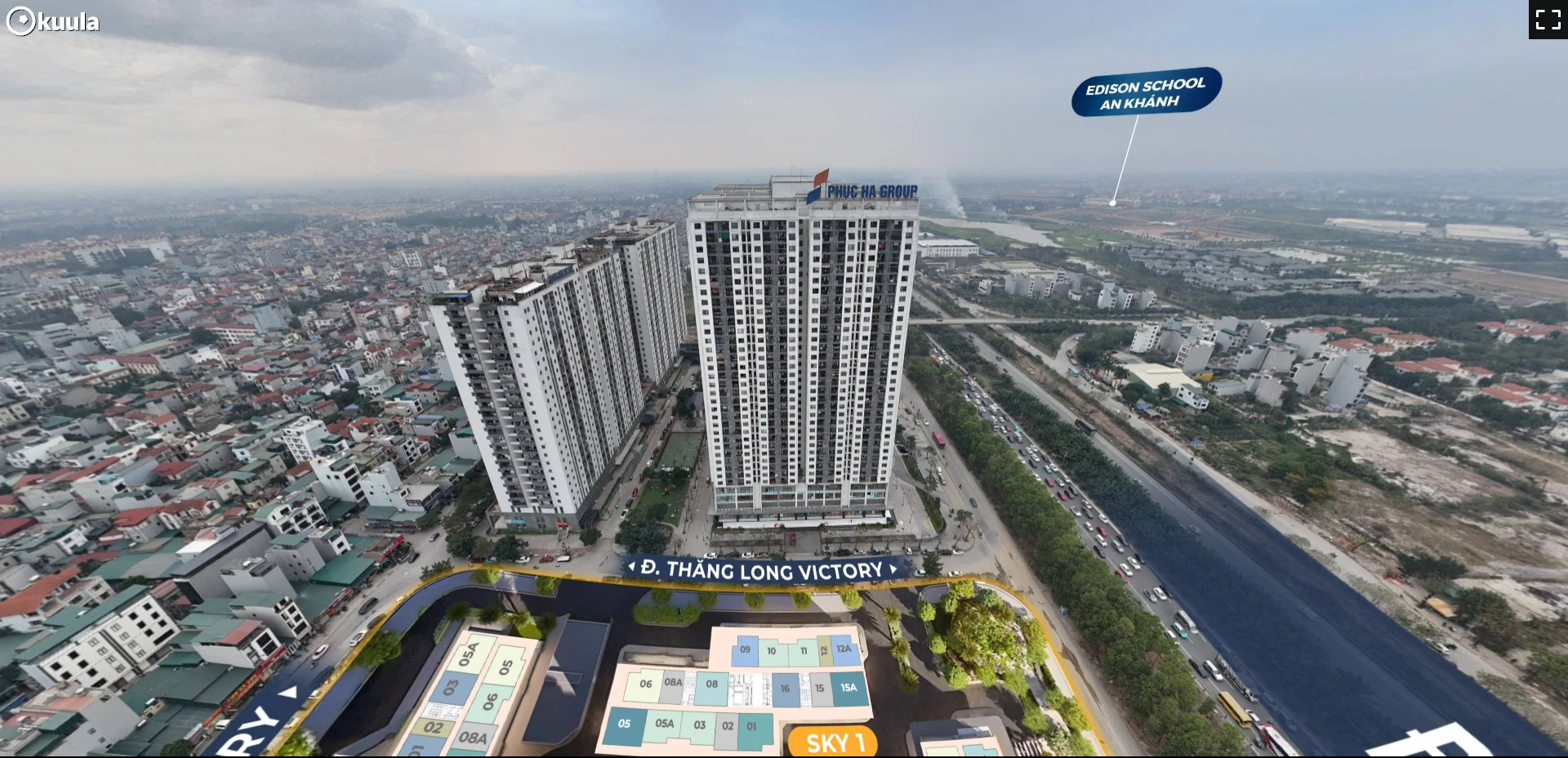 Hướng view toà nhà Phúc Hà tự Dự án MIk An Khánh