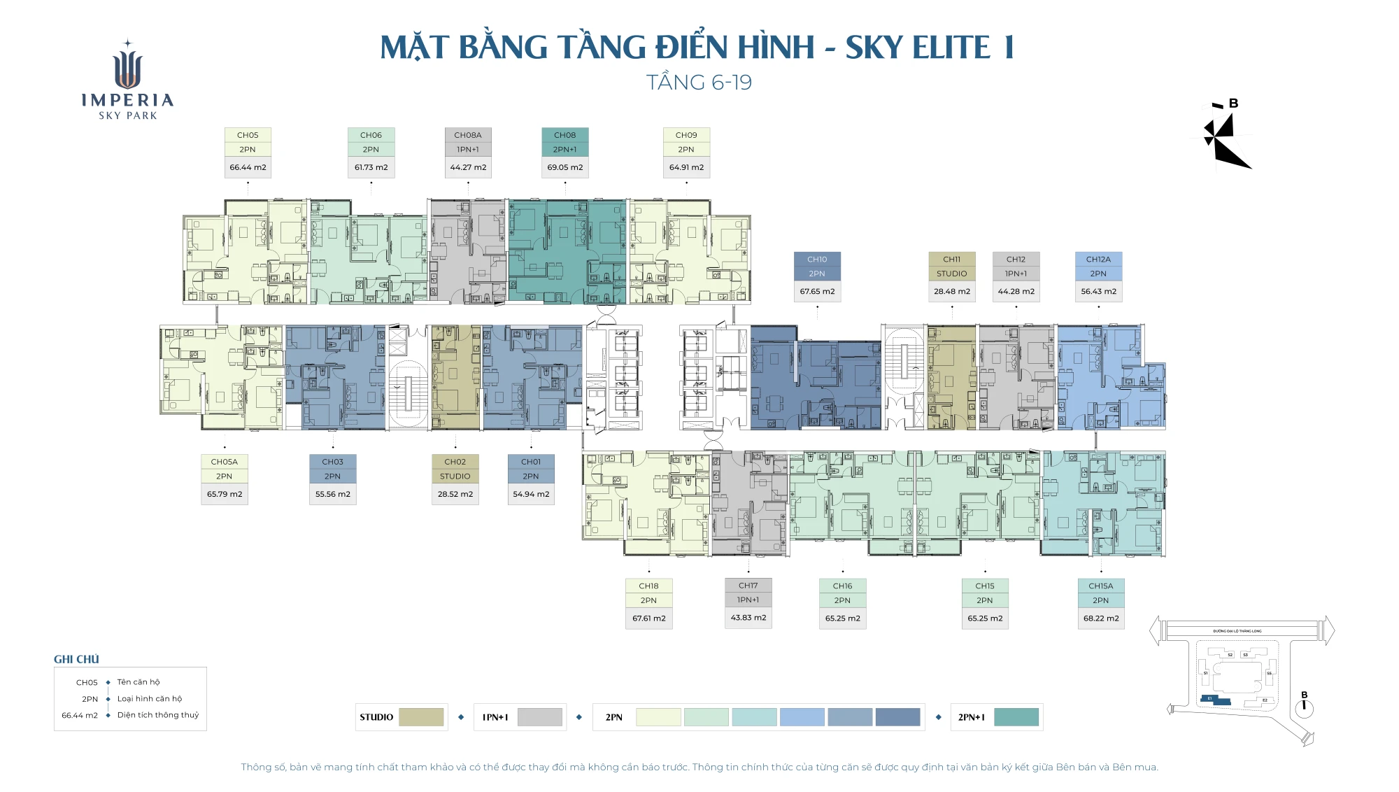Mặt bằng tầng 6-19