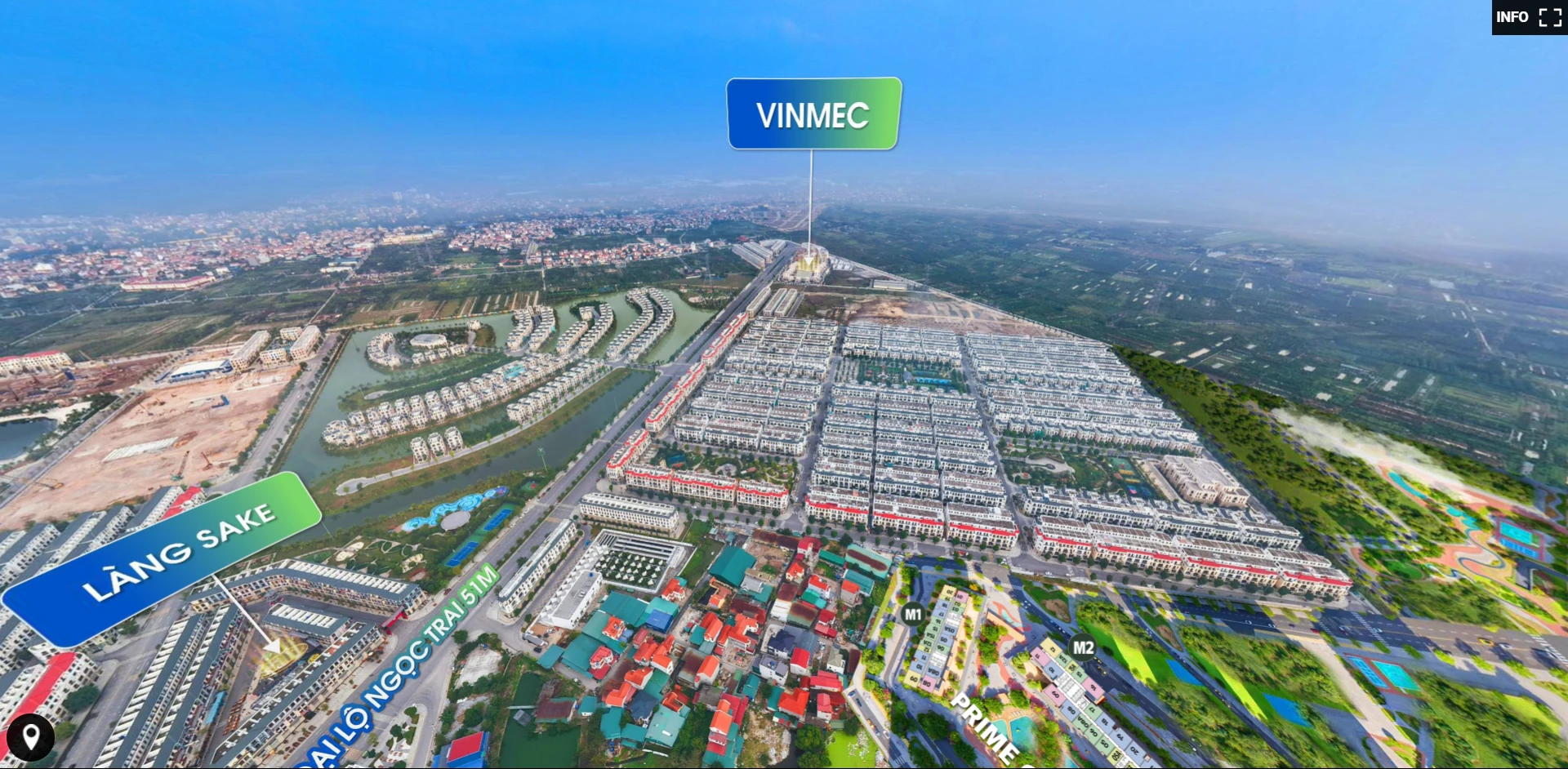 View 360 Imperia Ocean City - The Park Land Hướng view nhìn sang Vinmec