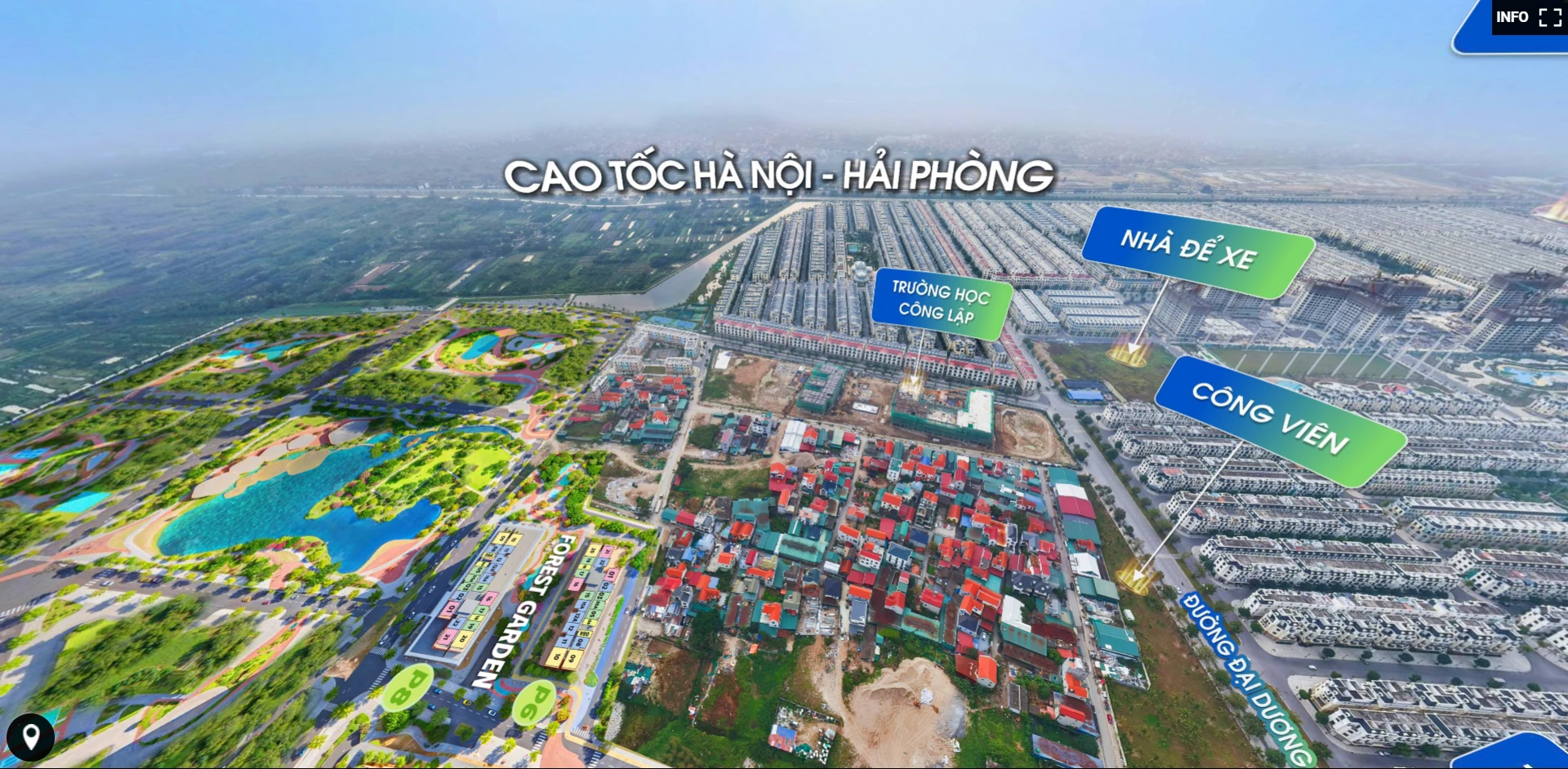 View 360 Imperia Ocean City - The Park Land Hướng view nhìn sang Cao Tốc Hà Nội Hải Phòng